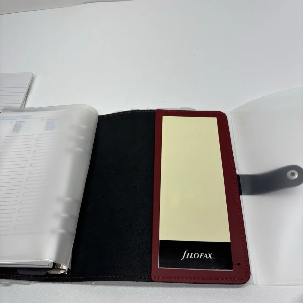 Filofax The Original A5 Leather Organiser Red Made in UK w/ Extras READ DESCRIP